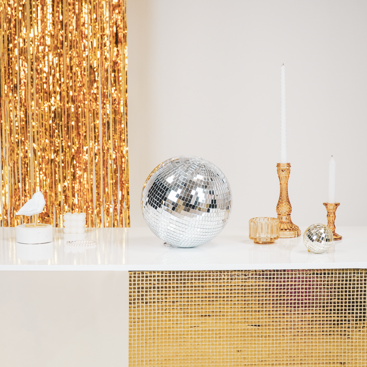 Kerstversiering - Kersthanger - Discobal - Schuim - Zilver - 25X25X25Cm