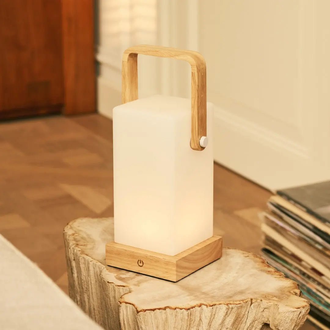 Harper Lichtbruine Houten Oplaadbare Lamp
