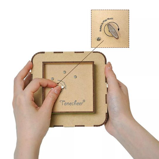 Tonecheer, Muziekdoosje, Diy 3D Houten Puzzel, Alice's Tea Party, Tq073, 13,7X13,2X20,9Cm