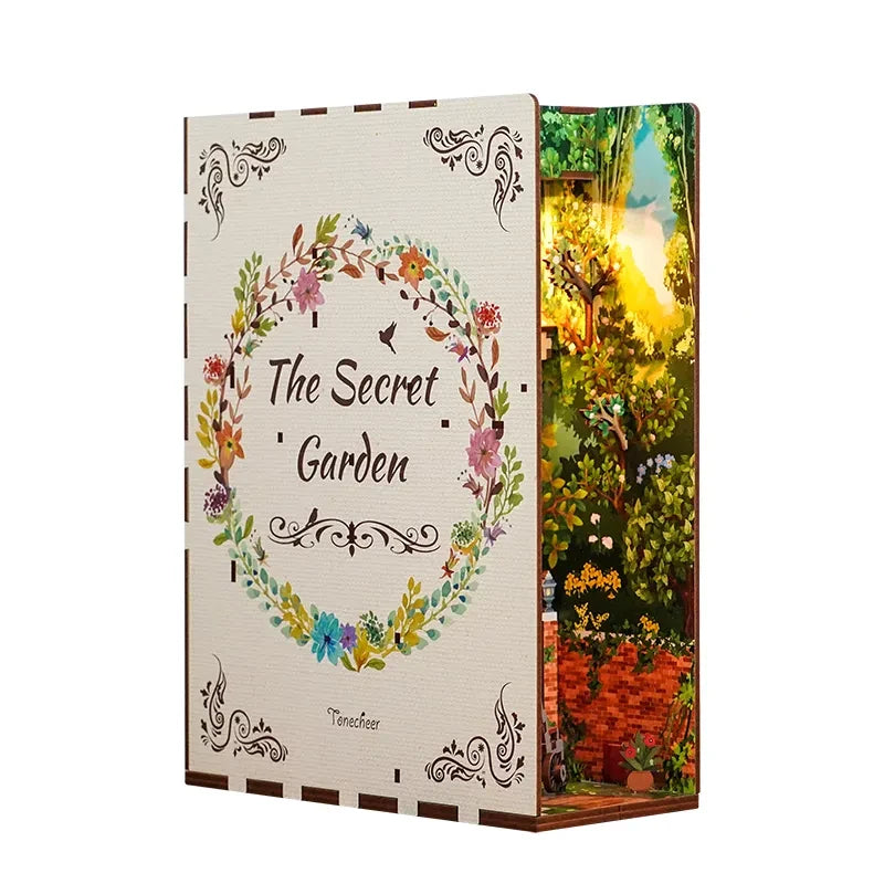 Tonecheer, Diy Book Nook, The Secret Garden Bookend, Tq122, 18,2X8X24,5Cm