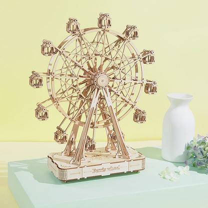 Robotime, 3D Puzzel Muziekdoos Hout Ferris Wheel, Tgn01, 28,1 X 10 X 33,8 Cm