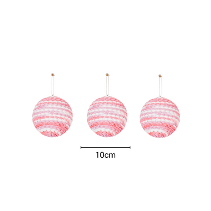 Kersthangers- Kerstballen- Schuim- Neon Roze -S3- 10Cm