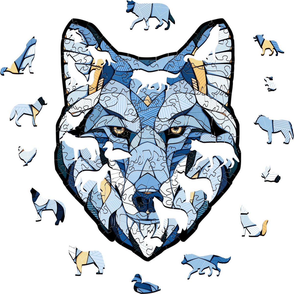 Eco Wood Art (Ewa) Houten Legpuzzel Wolf, Size L, 3502, 50,1X38,7X0,4Cm