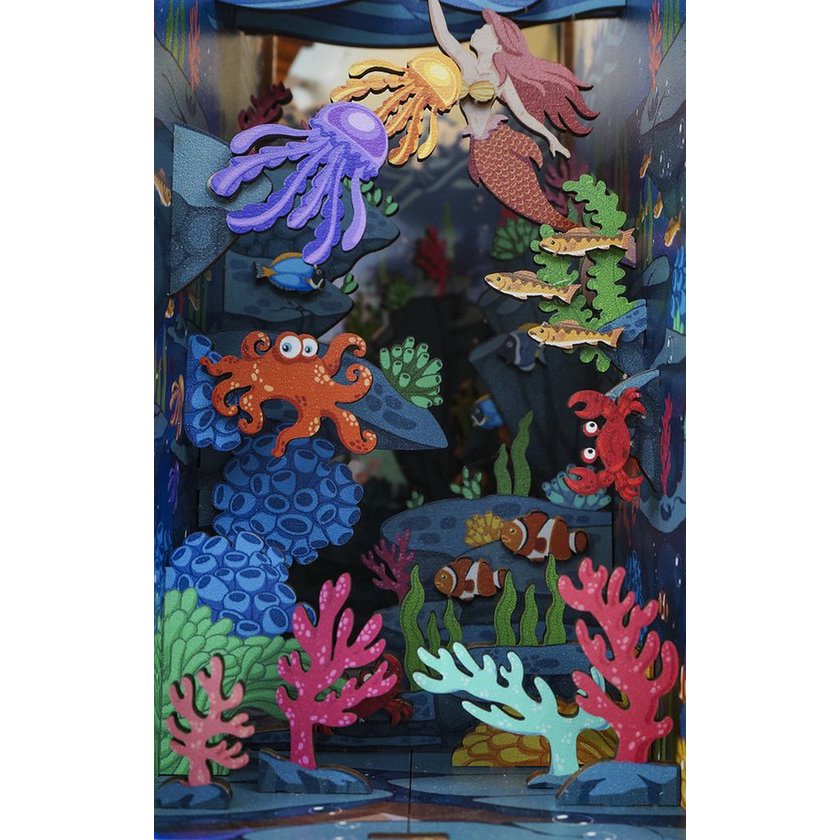 Tonecheer, Diy Book Nook, The Little Mermaid Bookend, Tq112, 18,2X8X24,5Cm