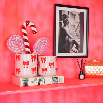 Pot - Bloempot - Strik - Licht Roze/Rood - 15,5X15,5X16Cm
