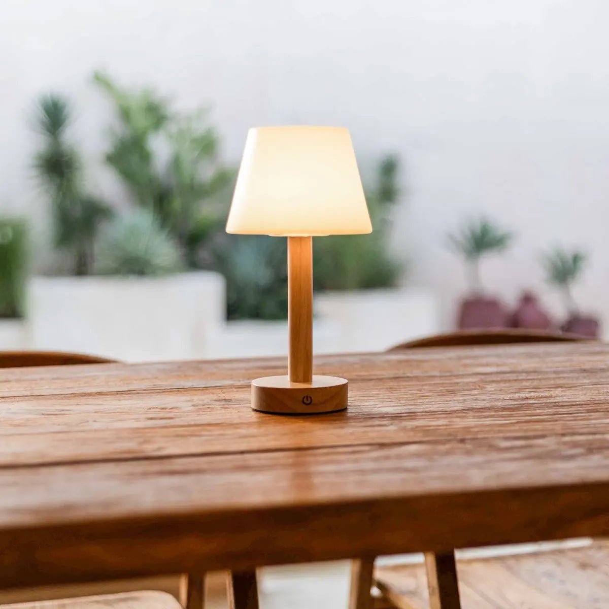Zoë Lichtbruine Houten Oplaadbare Tafellamp