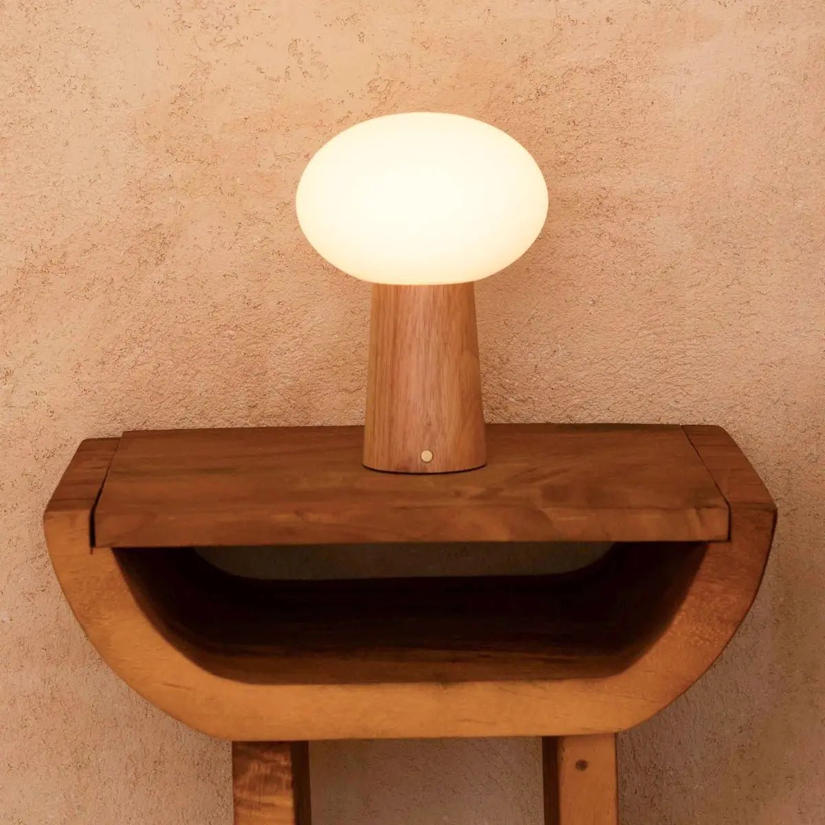 Max Lichtbruine Houten Oplaadbare Tafellamp