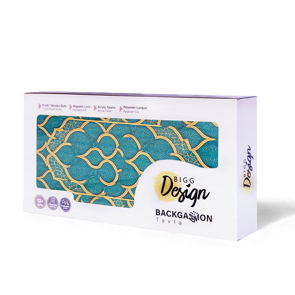 Biggdesign Oriental Backgammon-Set, Magnetische Sluiting, Krasbestendig Oppervlak