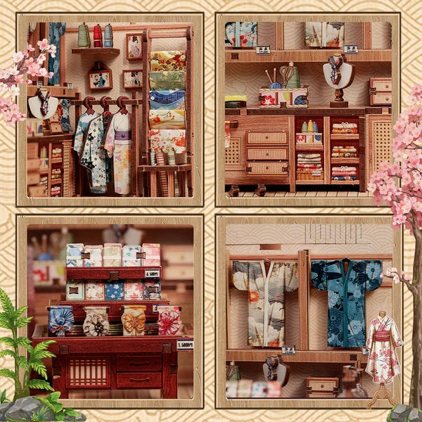 Cutebee, 3D Diy Huisje, Sakura O Kimono Shop, Cwgc223, 14X13X19Cm