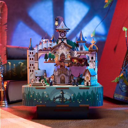 Tonecheer, Muziekdoosje, Diy 3D Houten Puzzel, Magical Castle, Tq064, 14X14X18,6Cm