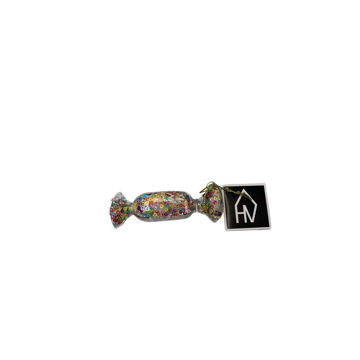 Ornament - Kersthanger - Snoep - Glas - 3,5X3,5X9Cm