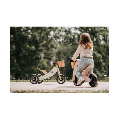 Kinderfeets 2-In-1 Houten Loopfiets & Driewieler Tiny Tot Plus - Wit