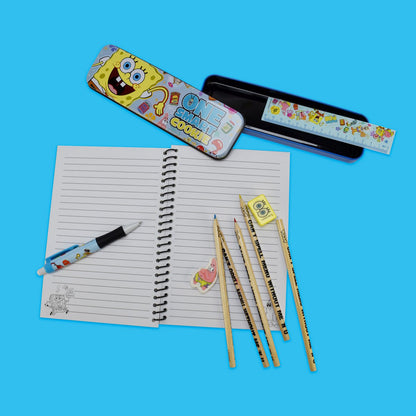Spongebob Squarepants Schrijfset, 11-Delige Schrijfset Met Pennen, Gummen, Liniaal Enz., Ideaal Cadeau-Idee Voor Alle Spongebob-Fans