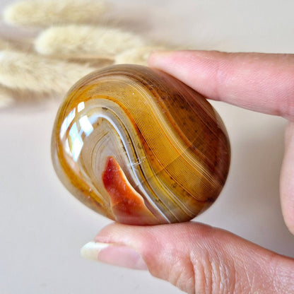 Sardonyx Palmsteen – Krachtige Gepolijste Steen Voor Balans En Zelfvertrouwen (5–10 Cm)