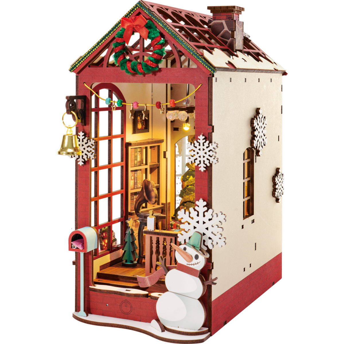 Robotime, Diy Book Nook Boekensteun Christmas Indoor Scene, Tgc07, 21,8X13,6X24,7 Cm