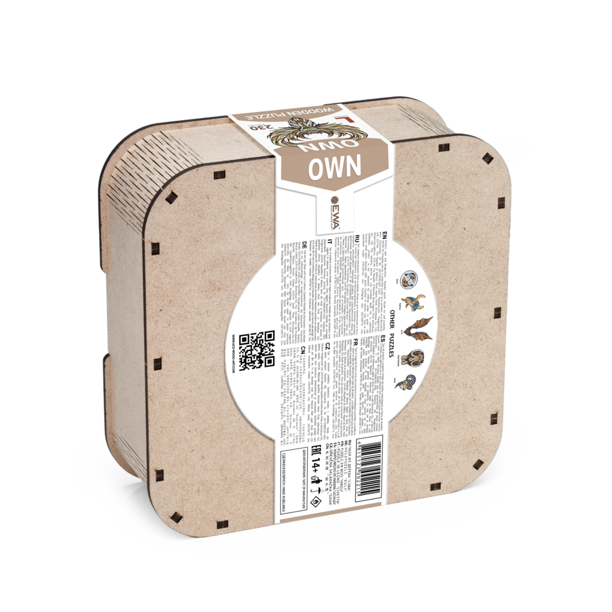 Eco Wood Art (Ewa) Houten Legpuzzel Uil/ Owl, Size L, 2215, 34,8X41,8X0,5Cm