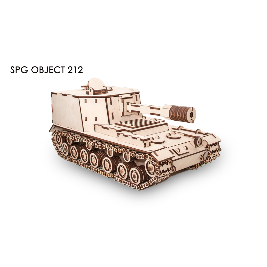 Eco-Wood-Art (Ewa) 3D Mechanische Puzzel, Tank, Sau-212, 068, L38Xb17Xh17,5Cm