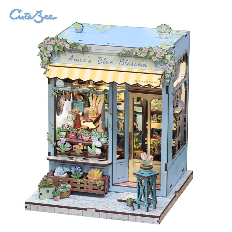Cutebee, 3D Diy Huisje, Anna's Blue Blossom, Cwgc211, 15,7X16,2X19,7Cm