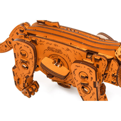 Eco Wood Art (Ewa) Diy 3D Mechanische Houten Puzzel, Kitten Ginger, 3847, 35,1X8,4X14,5