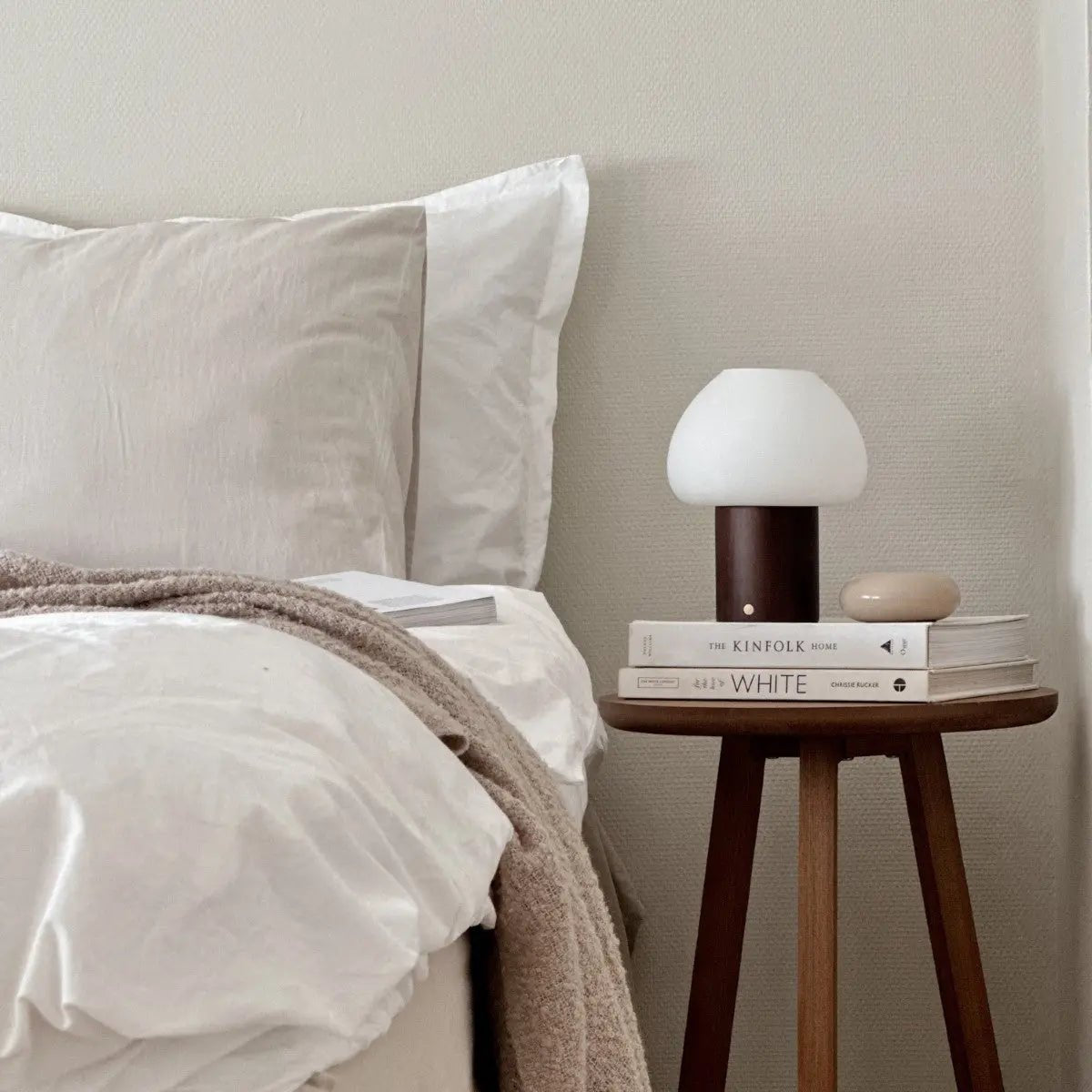 Fynn Donkerbruine Houten Oplaadbare Lamp