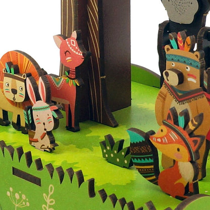Tonecheer, Muziekdoosje, Diy 3D Houten Puzzel, Jungle Games, Tq050, 10,3X10,5X15,5Cm
