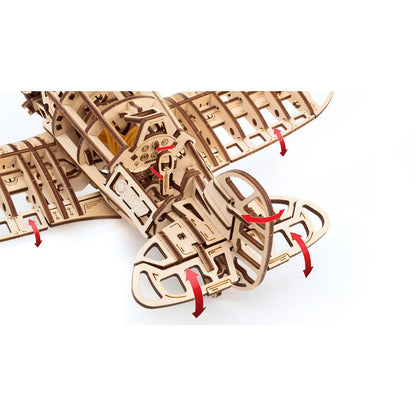Eco Wood Art (Ewa) 3D Mechanische Puzzel Airplane, 1607, 42X28,7X15,4Cm