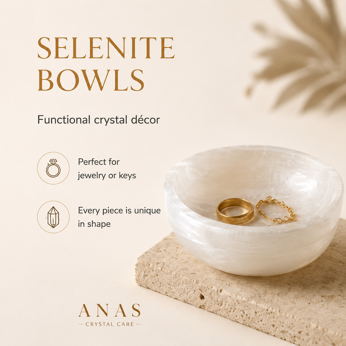 Selenite Kom Wit