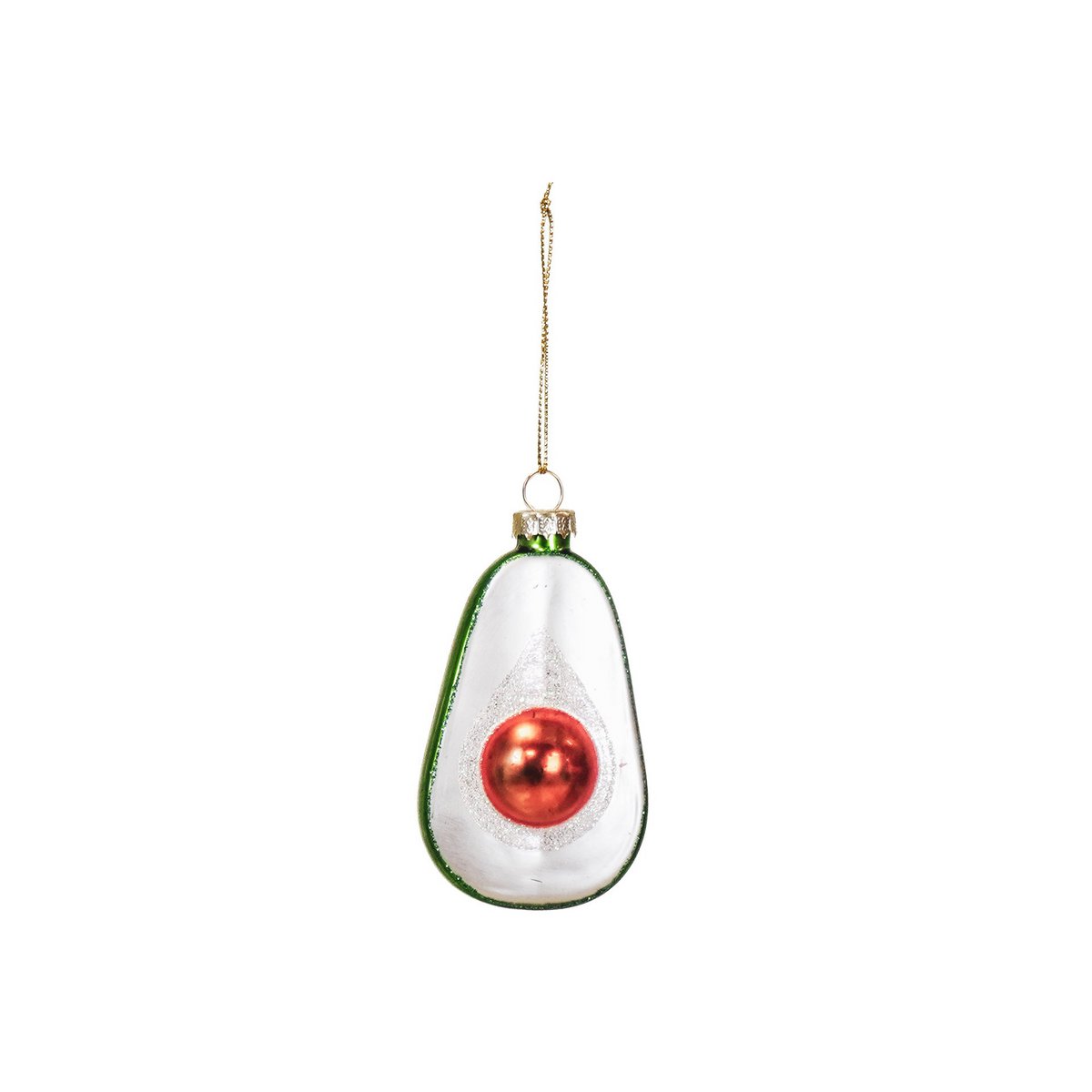 Kersthanger - Advocado - Glas - Groen - 5,5X4X9,5Cm