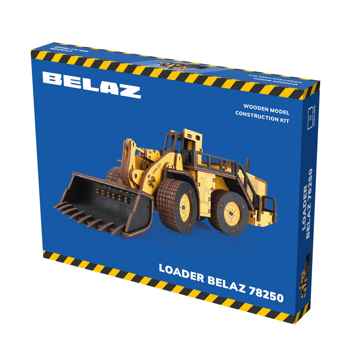 Eco Wood Art (Ewa) 3D Mechanische Houten Puzzel, Loader Belaz 78250, 4134, Kleur Geel, 32,1X10,3X11,6 Cm