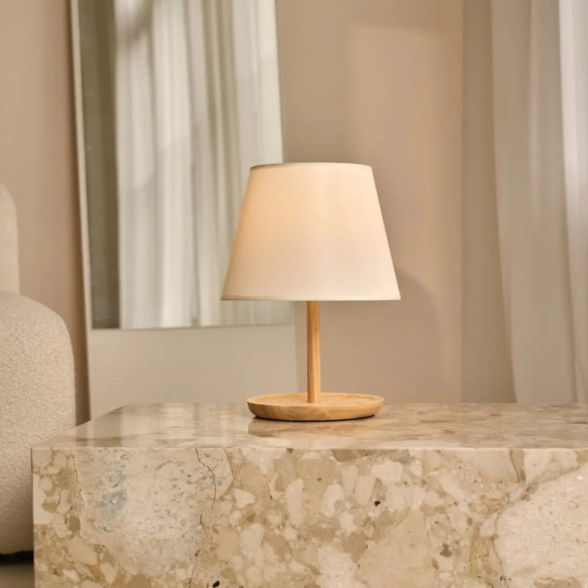 Emily Lichtbruine Houten Lamp