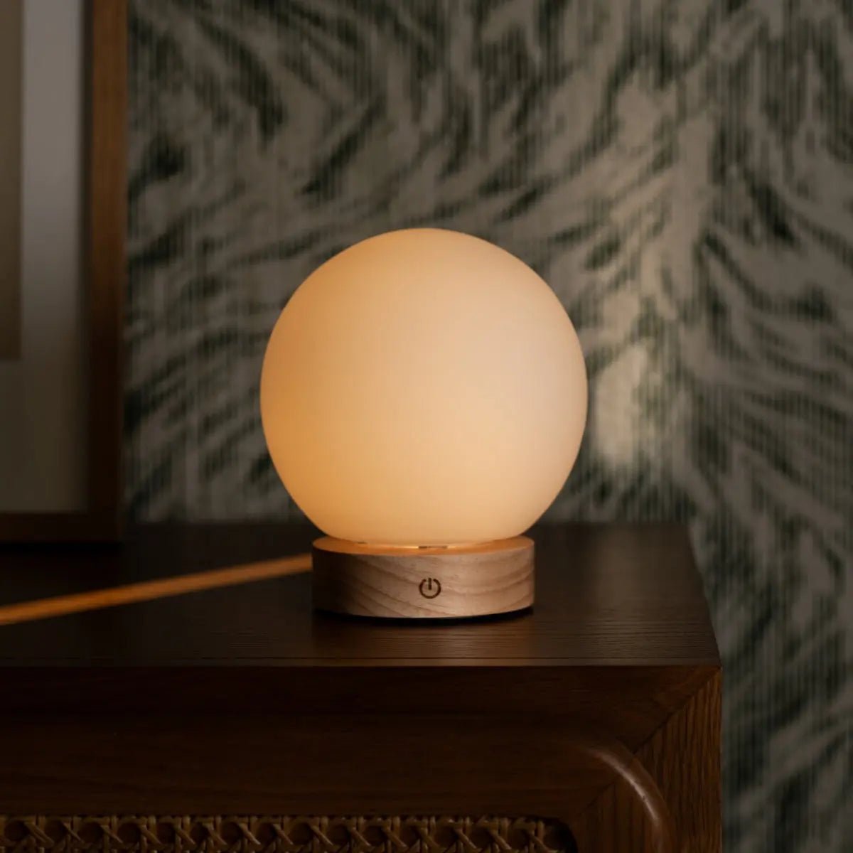 Flore Kleine Lichtbruine Houten Oplaadbare Lamp