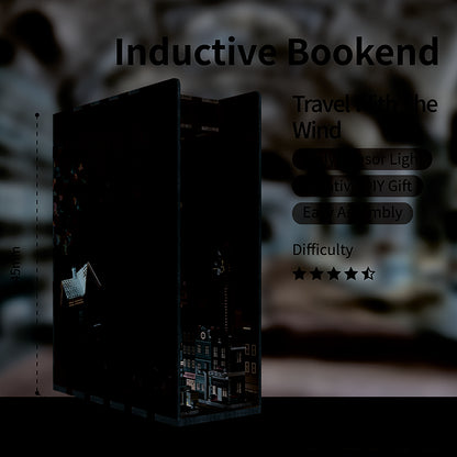 Tonecheer, Diy Book Nook, Travel With The Wind Bookend, Tq126, 18,2X8X24,5Cm