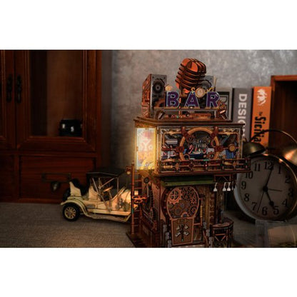 Tonecheer, Diy 3D Houten Puzzel Desk Bin, Punk Bar, Tq183,15X14X25Cm