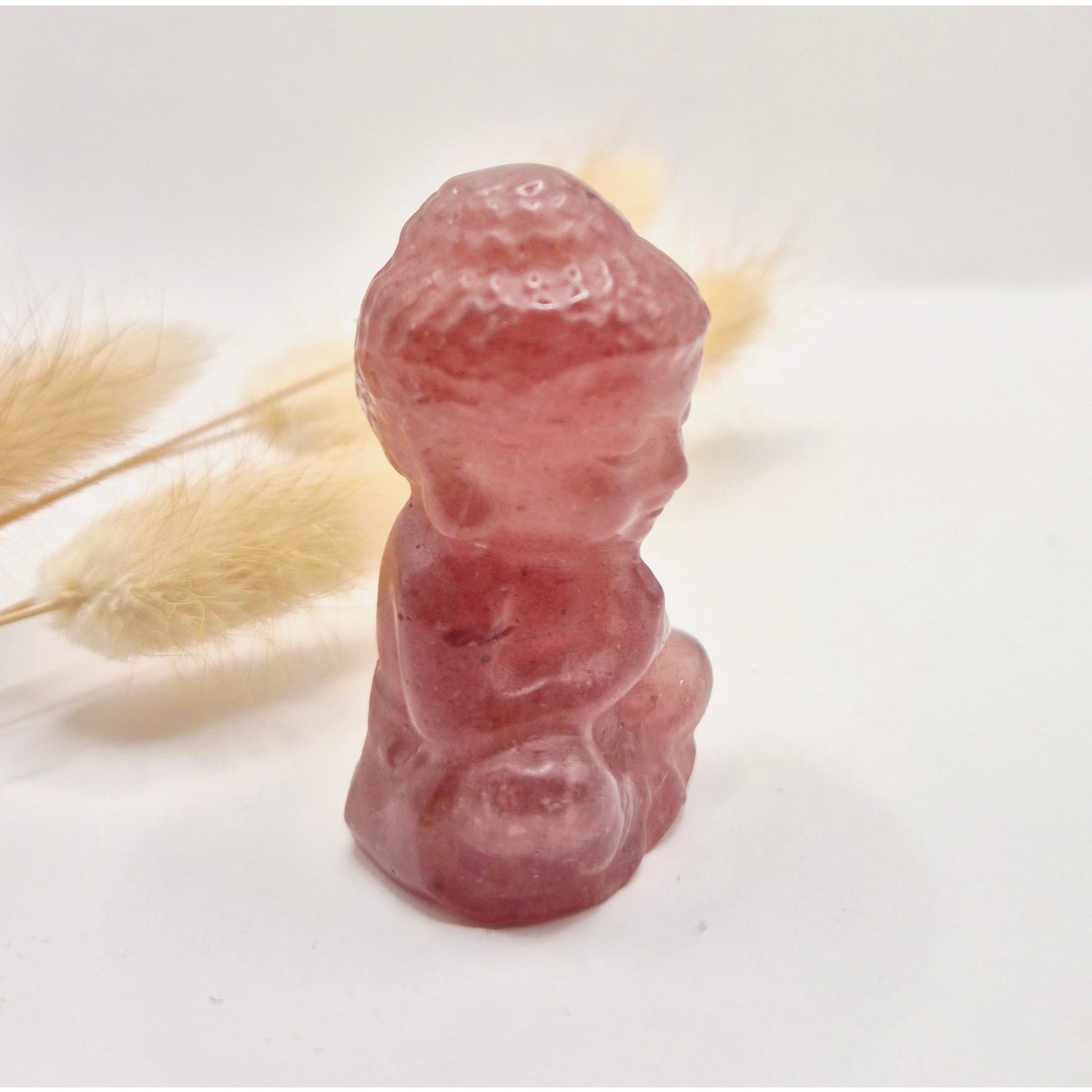 Edelsteen Strawberry Quartz Buddha 5Cm