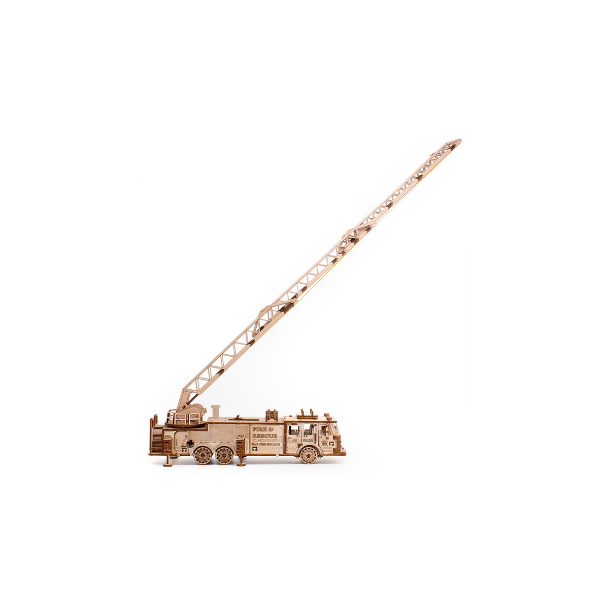 Eco Wood Art (Ewa) Mechanische Puzzel Firetruck, 1409, 37,8X9,8X12,2Cm