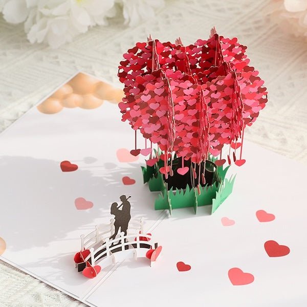 Liefdesboom 3D Valentijnsdag Pop-Upkaart