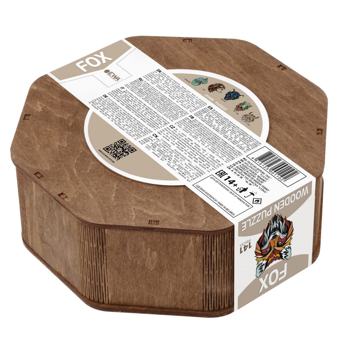 Eco Wood Art (Ewa) Houten Legpuzzel, Vos/ Fox, 1102, 31X28X0,5Cm Wooden Box