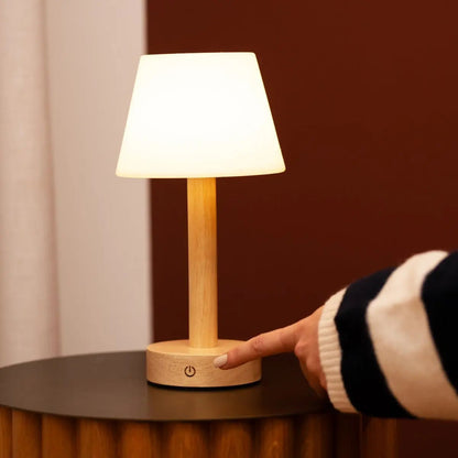 Zoë Lichtbruine Houten Oplaadbare Tafellamp