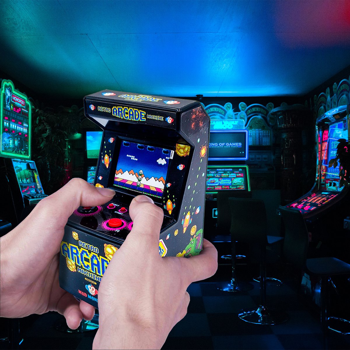 Mad Monkey - Retro Mini Arcademachine - Incl. 240X 8-Bit Spellen