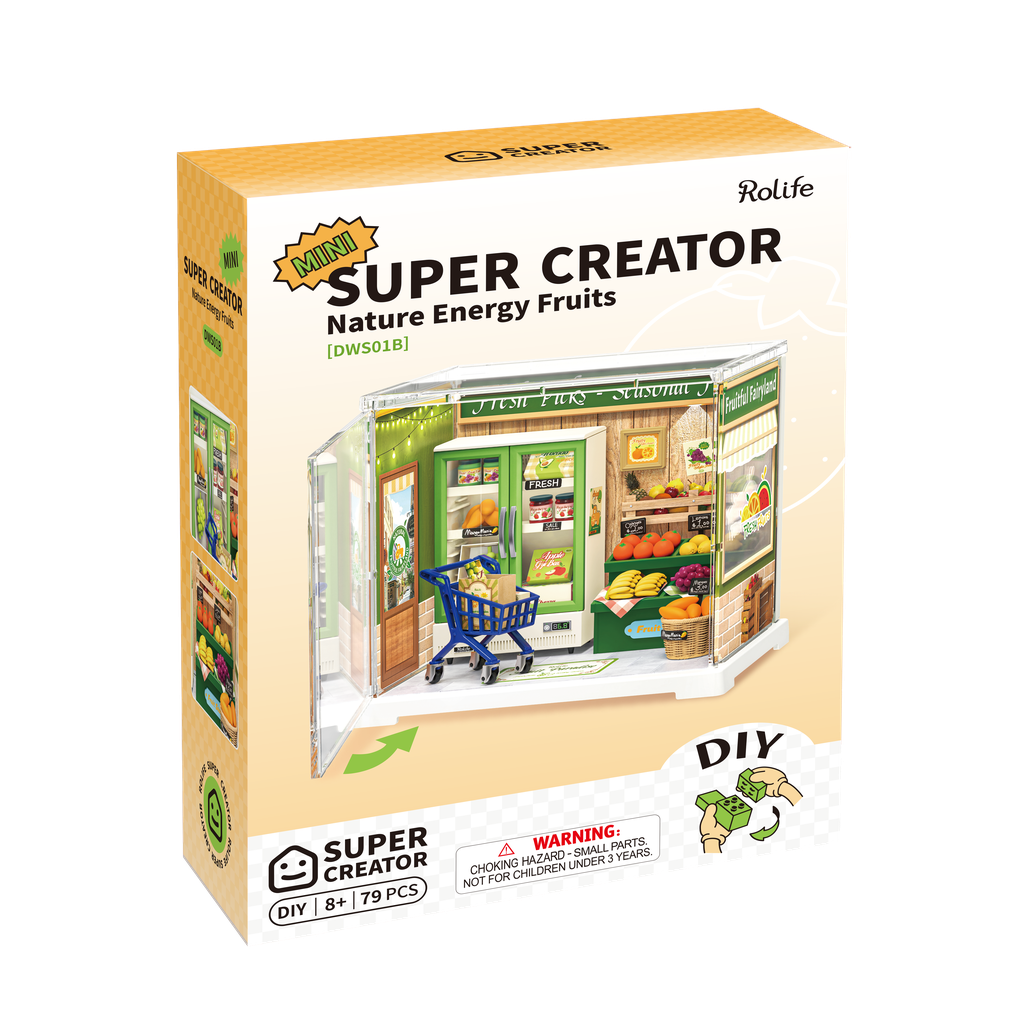 Robotime, Diy Huisje Super Nature Energy Fruits, Dws01B, 15,7X10,9×14,7Cm