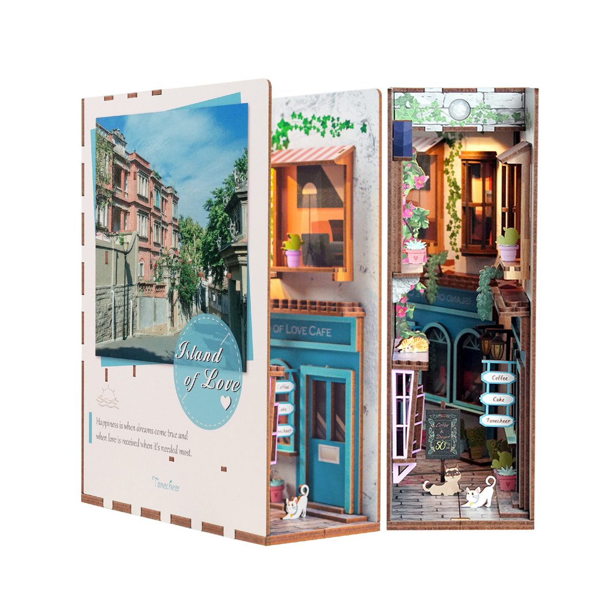 Tonecheer, Diy Book Nook, Island Of Love, Tq105, 18,2X8X24,5Cm