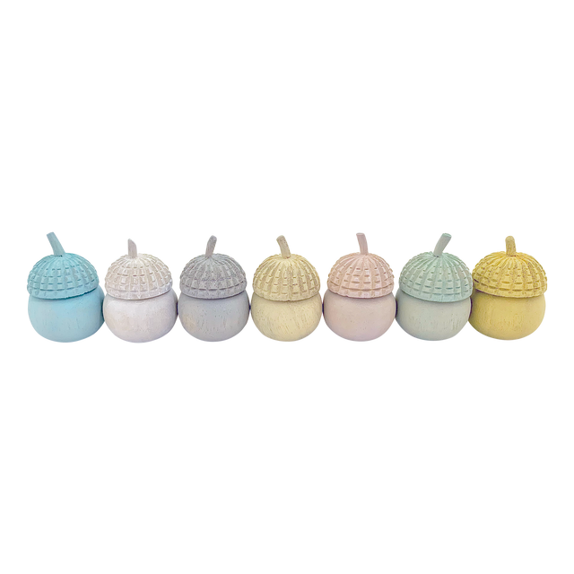 Mini Pastel Acorn Pots/7Pc