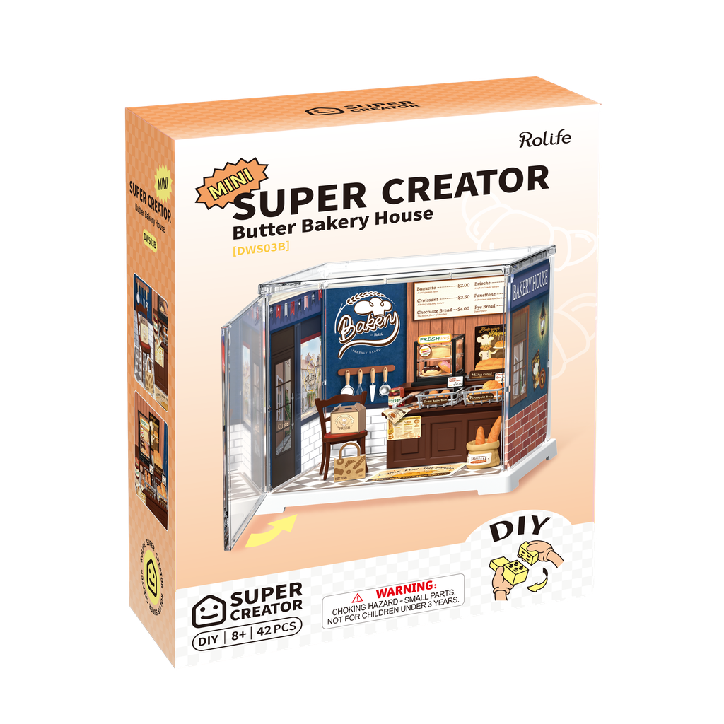 Robotime, Diy Huisje Buter Bakery House, Dws03B, 15,7X10,9X14,7Cm
