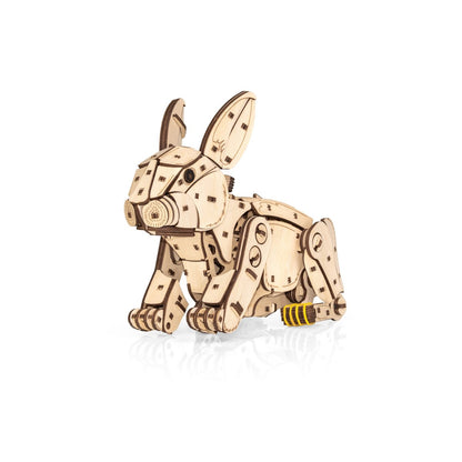 Eco Wood Art (Ewa) Diy 3D Mechanische Houten Puzzel, Rabbit, 4561, 21,7X10,4X17,4Cm