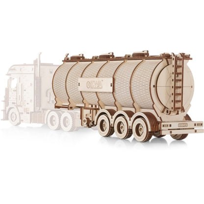 Eco Wood Art (Ewa) 3D Houten Puzzel Tank Semitrailer For Truck Road King, 3410, 39,7X10,8X20Cm