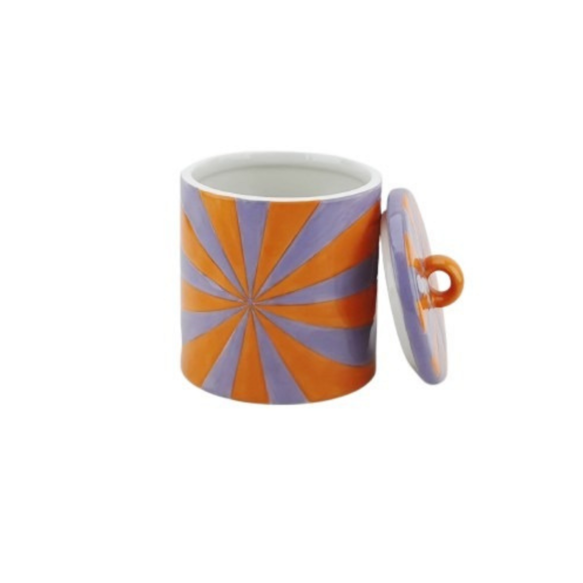 Voorraadpot - Swirl - Oranje/Lila - 11X11X14,5Cm