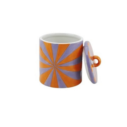 Voorraadpot - Swirl - Oranje/Lila - 11X11X14,5Cm
