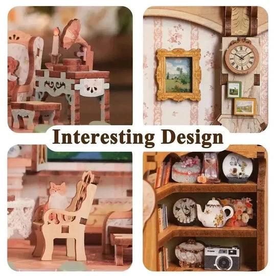 Tonecheer, Diy 3D Houten Puzzel Met 6 Verschillende Geluidseffecten En Stofkap, Miniature House The Pastoral Home, Tq400, 18X14,5X15,4Cm