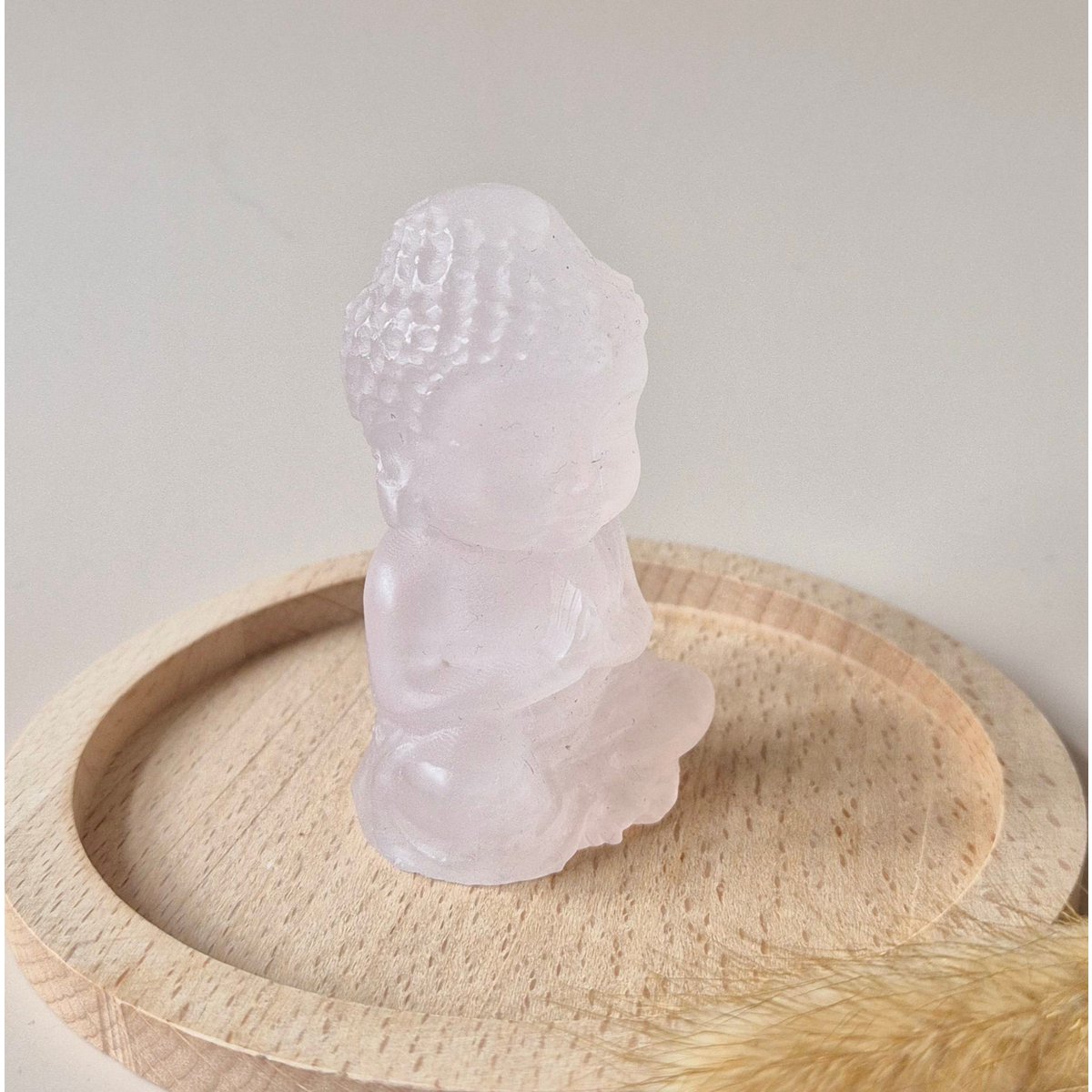 Edelsteen Rozenkwarts Buddha 5Cm