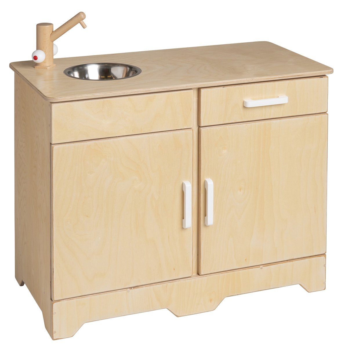 Van Dijk Toys Houten Speelgoed Keuken / Keukentje - Naturel Met Wit (Kinderopvang Kwaliteit)